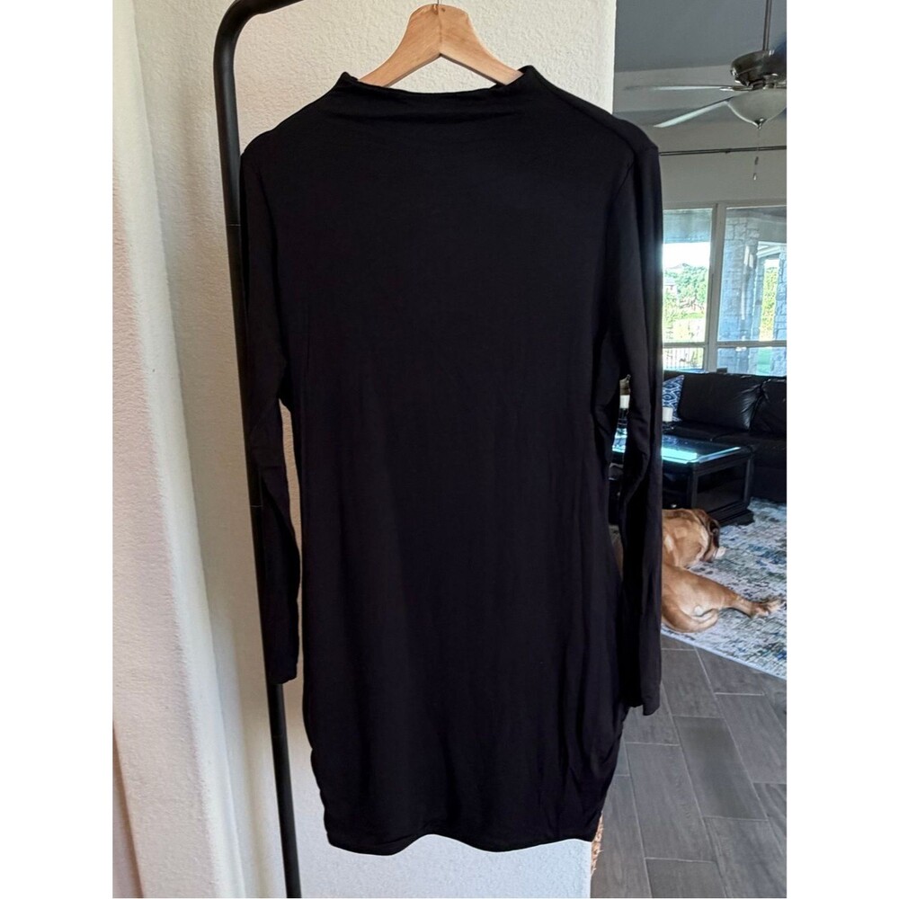 naked wardrobe Black Long Sleeve Mini Dress 2X
